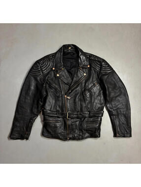 Vintage Held German Leather Moto Jacket Men's Large Black